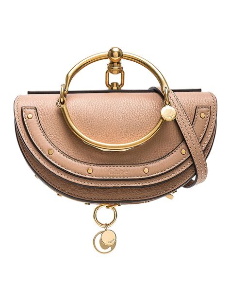 Chloe Small Nile Leather Minaudiere in Biscotti Beige 